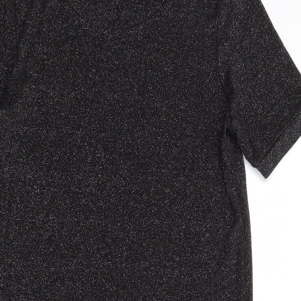 NEXT Womens Black  Viscose T-Shirt Dress  Size 8  Crew Neck