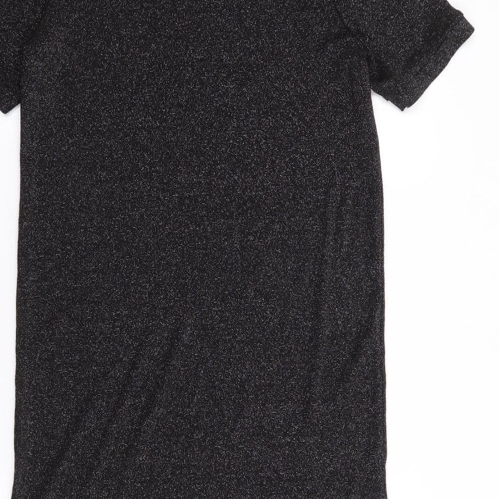NEXT Womens Black  Viscose T-Shirt Dress  Size 8  Crew Neck