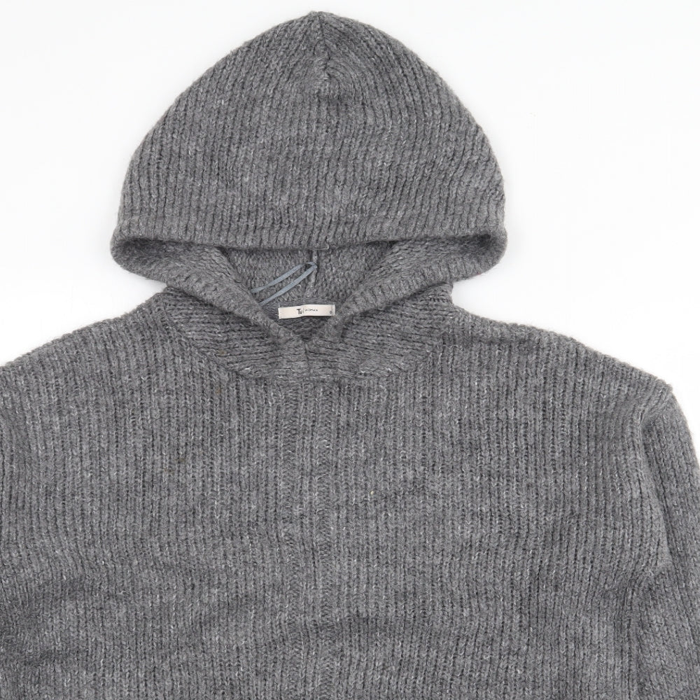 TU Womens Grey  Acrylic Pullover Hoodie Size 12