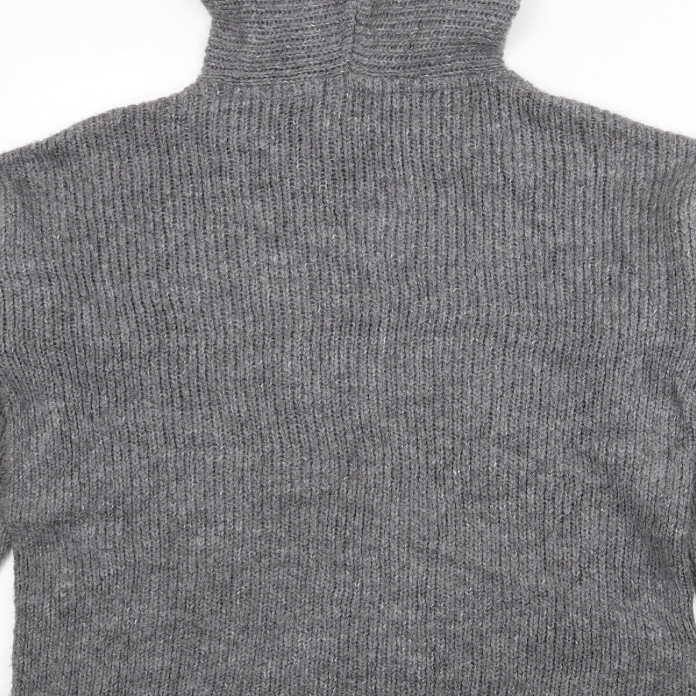 TU Womens Grey  Acrylic Pullover Hoodie Size 12