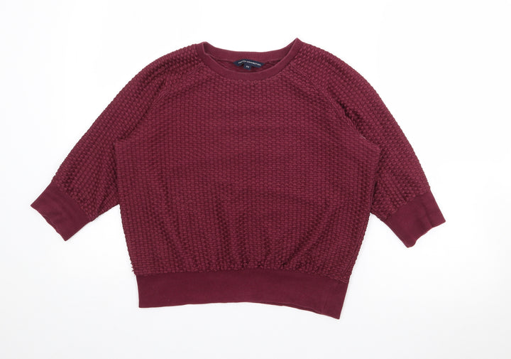 French Connection Womens Purple Crew Neck Cotton Pullover Jumper Size XS