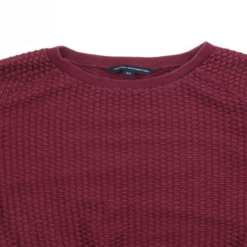 French Connection Womens Purple Crew Neck  Cotton Pullover Jumper Size XS