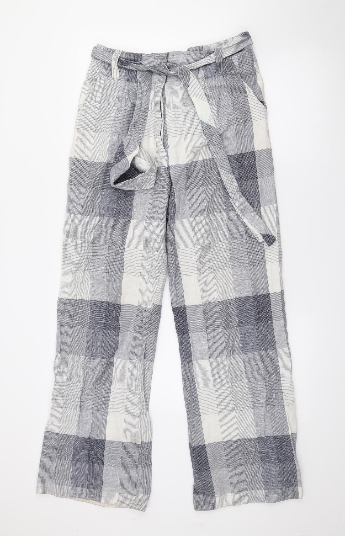 ASOS Womens Grey Plaid Polyester Trousers  Size 10 L29 in Regular