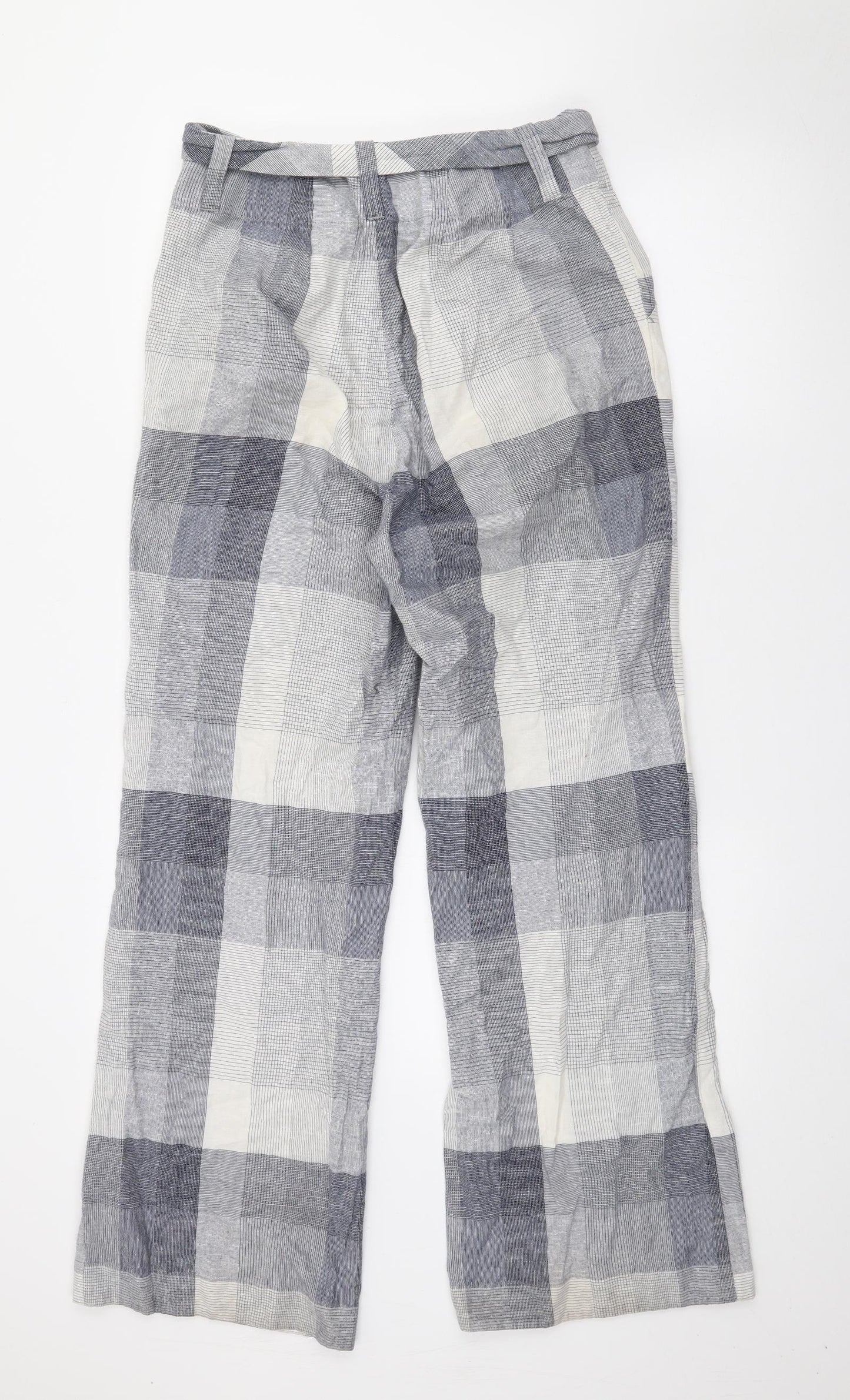 ASOS Womens Grey Plaid Polyester Trousers  Size 10 L29 in Regular