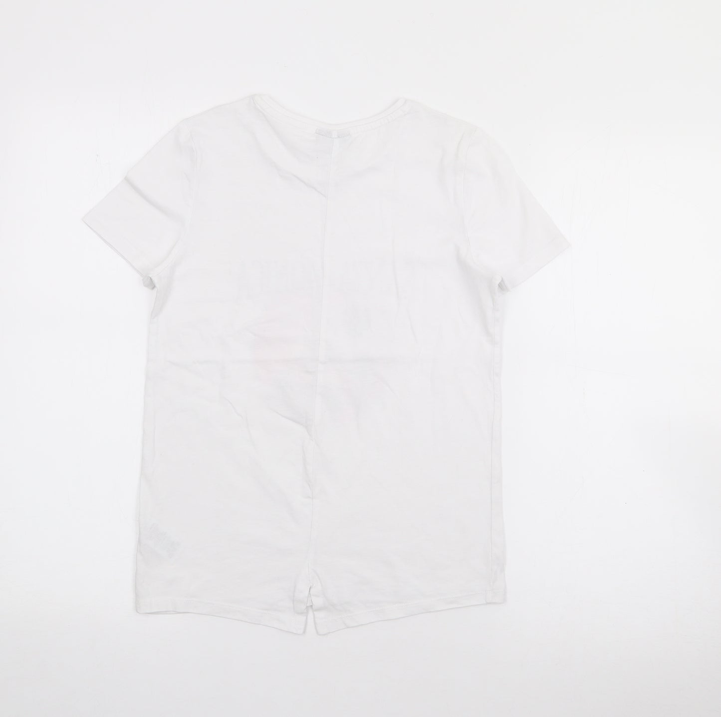 Matalan Girls White  Cotton Basic T-Shirt Size 11 Years Crew Neck  - Santa Monica
