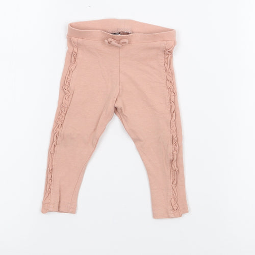 Primark Girls Beige  Cotton Pedal Pusher Leggings Size 6-9 Months