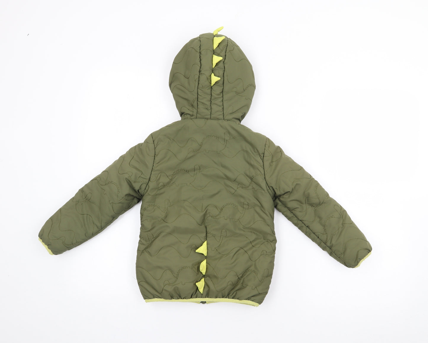 Marks and Spencer Boys Green   Rain Coat Coat Size 4-5 Years  Zip - Dinosaur