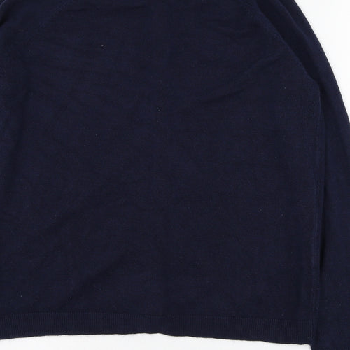 Mia Moda Womens Blue Round Neck  Polyester Cardigan Jumper Size M
