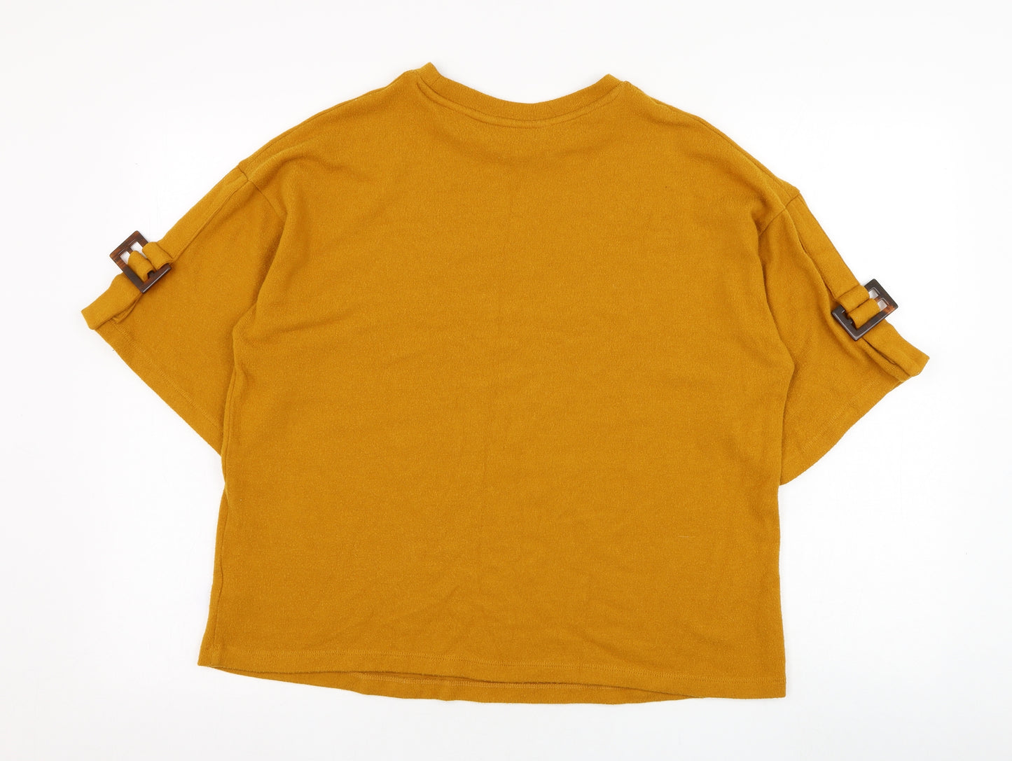 F&F Womens Yellow Round Neck  Polyester Pullover Jumper Size 12