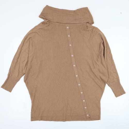 Preworn Womens Brown Roll Neck  Polyamide Pullover Jumper Size S