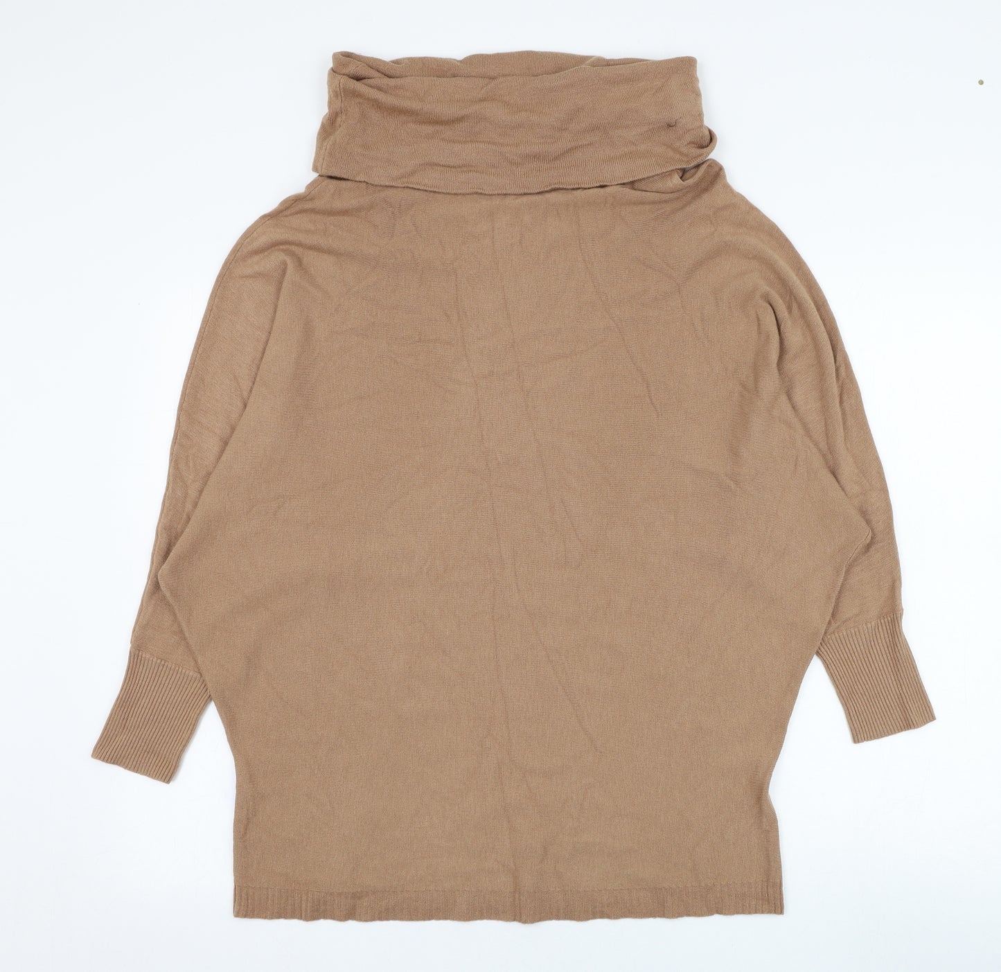 Preworn Womens Brown Roll Neck  Polyamide Pullover Jumper Size S