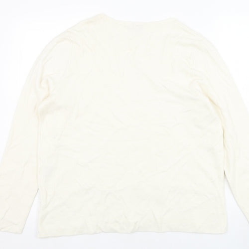 Dorothy Perkins Womens Ivory Round Neck  Viscose Pullover Jumper Size 18