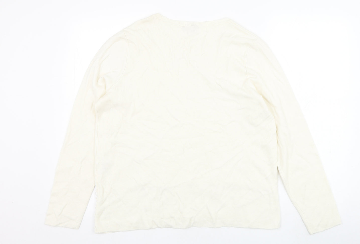 Dorothy Perkins Womens Ivory Round Neck  Viscose Pullover Jumper Size 18