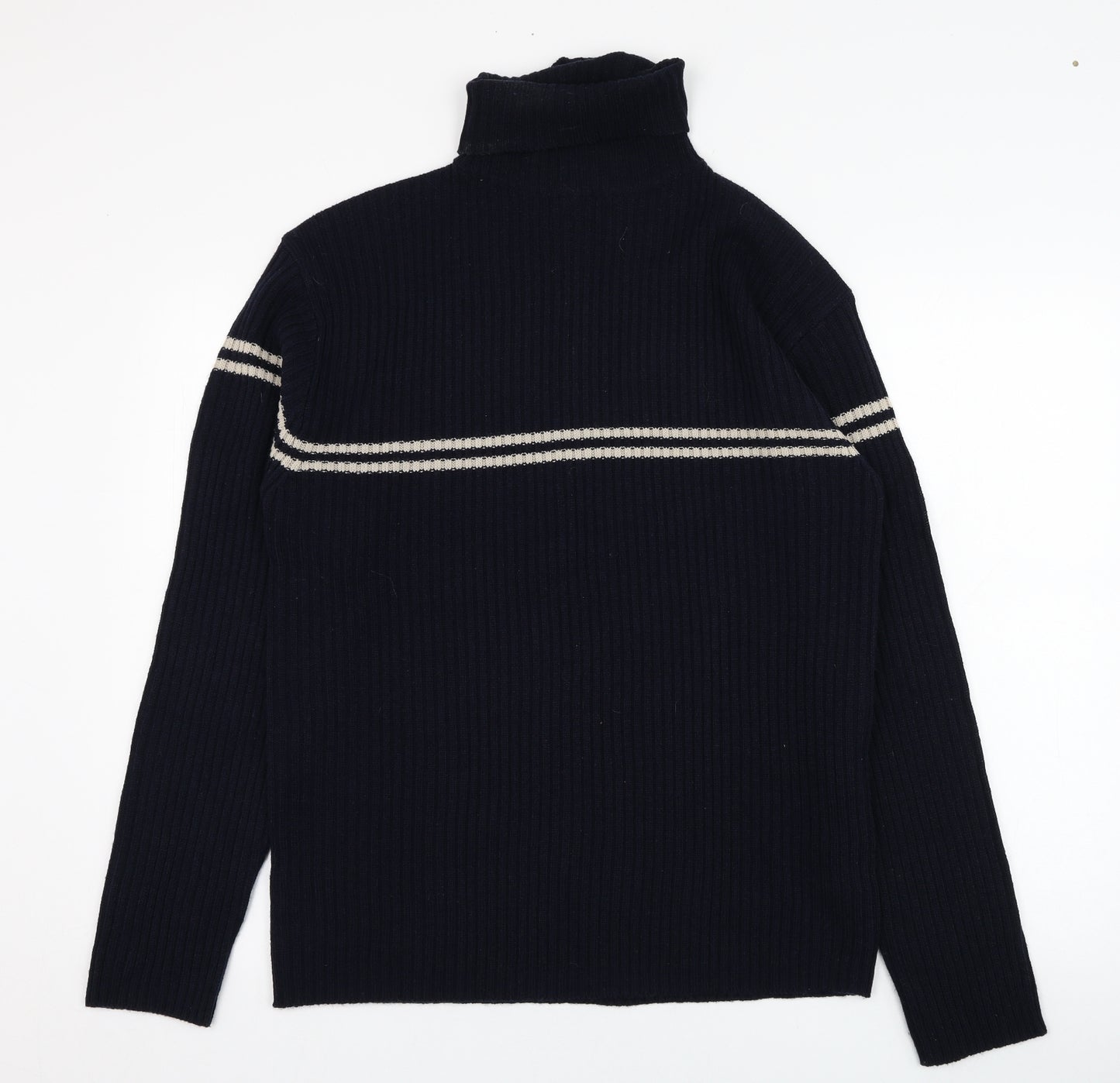 Infuse Mens Blue Roll Neck  Acrylic Pullover Jumper Size XL
