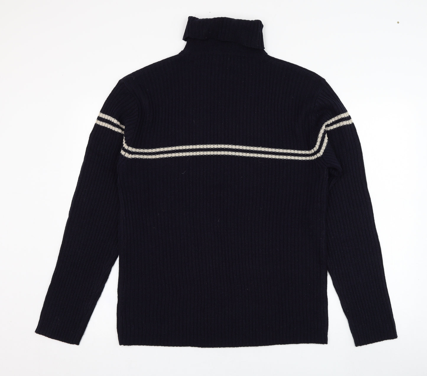 Infuse Mens Blue Roll Neck  Acrylic Pullover Jumper Size XL