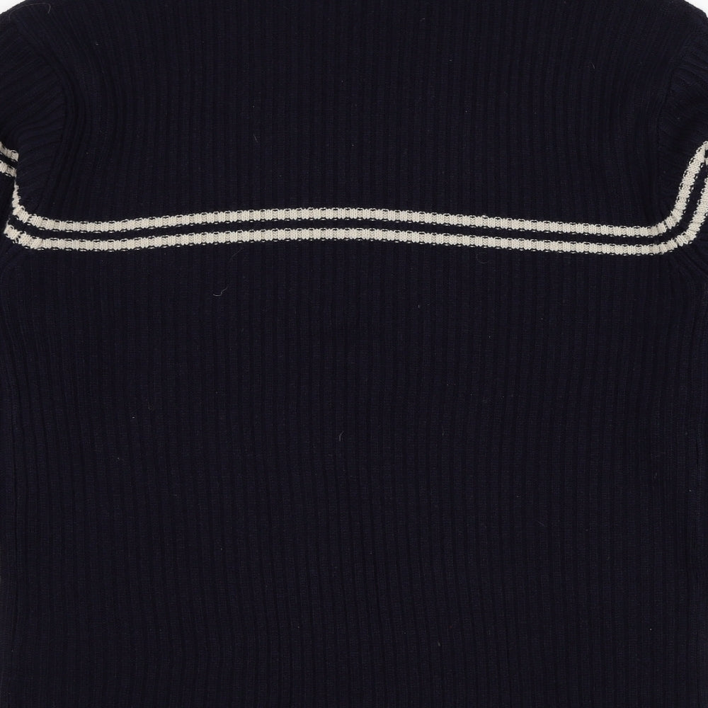 Infuse Mens Blue Roll Neck  Acrylic Pullover Jumper Size XL