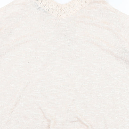 New Look Womens Pink V-Neck  Viscose Pullover Jumper Size 14