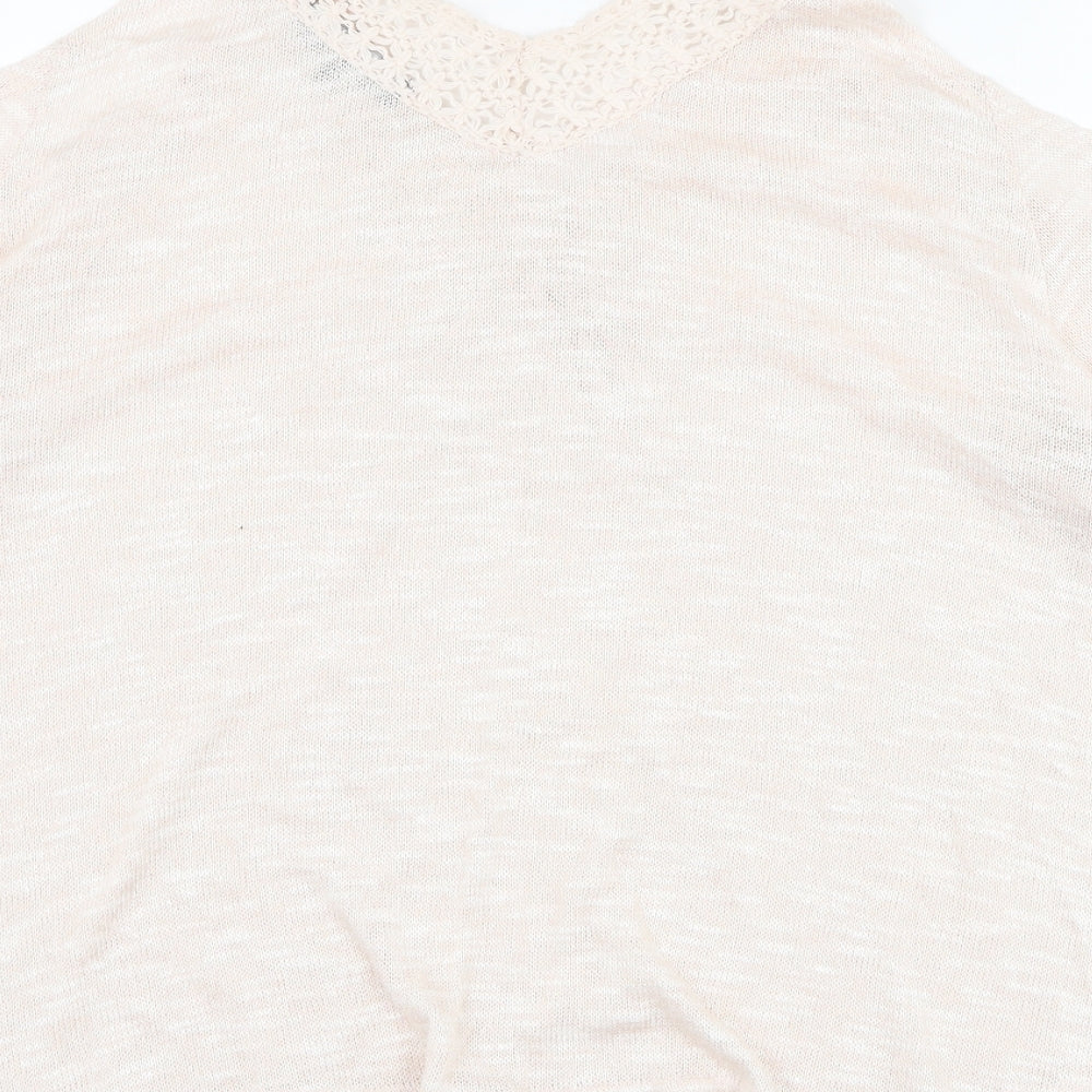 New Look Womens Pink V-Neck  Viscose Pullover Jumper Size 14