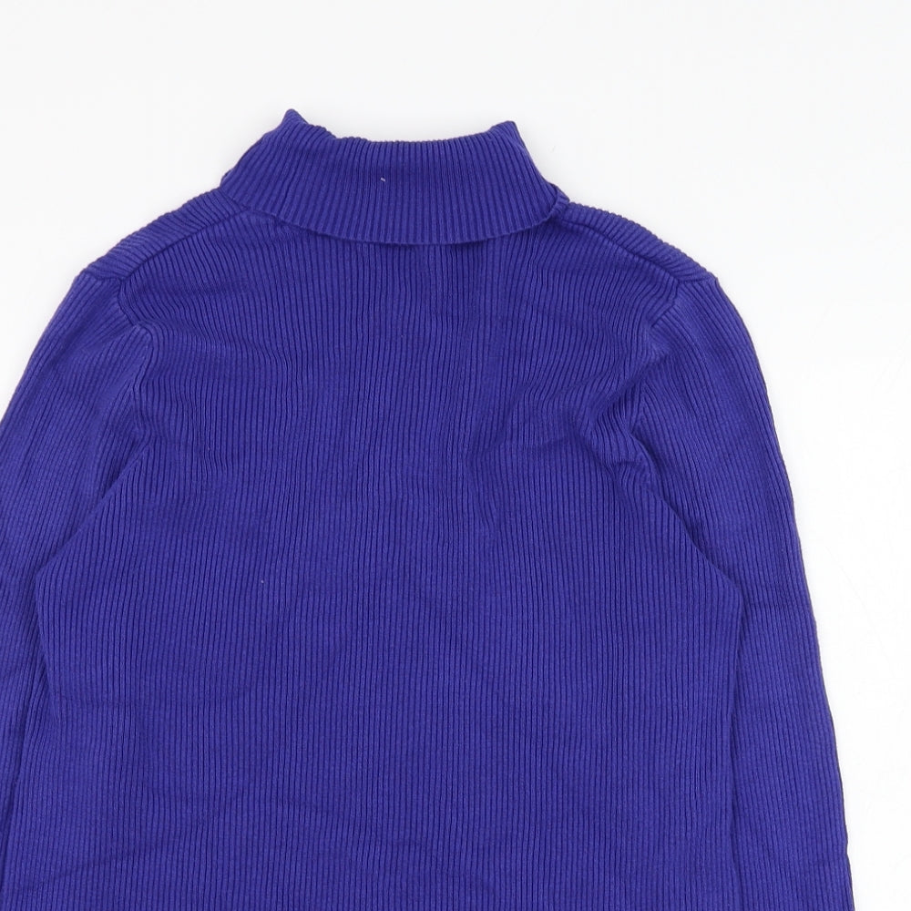 Marks and Spencer Womens Blue Roll Neck  Viscose Pullover Jumper Size 18