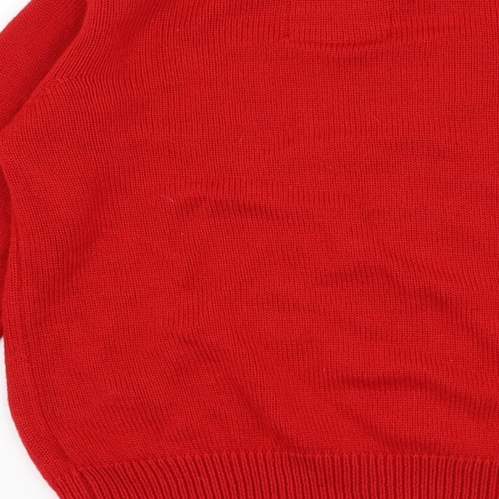 Primark Boys Red Round Neck  Acrylic Pullover Jumper Size 9-10 Years  Pullover - Christmas, Reindeer