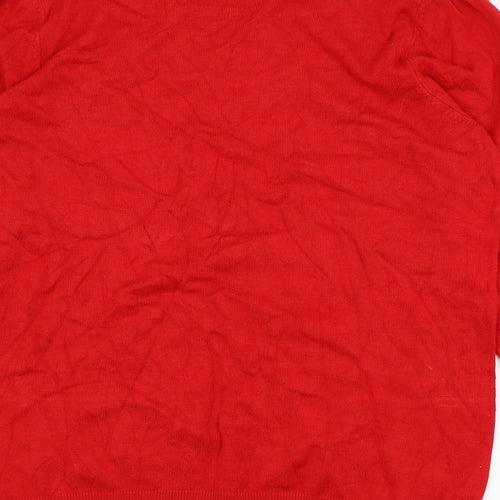 BHS Womens Red Round Neck  Viscose Pullover Jumper Size 14