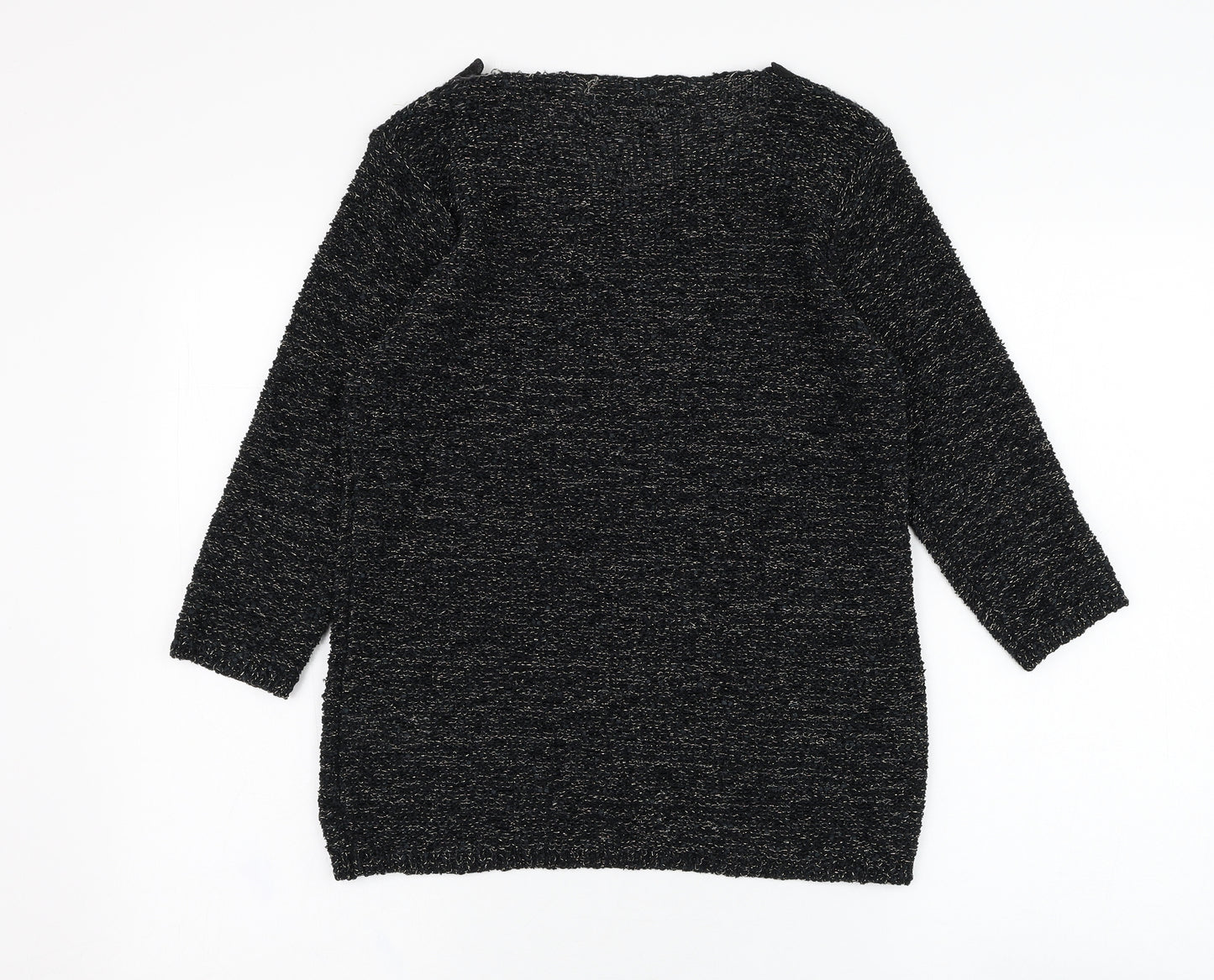 BM Womens Black Round Neck  Polyester Pullover Jumper Size S