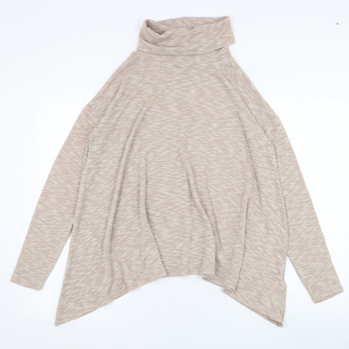 New Look Womens Beige Roll Neck  Polyester Pullover Jumper Size 12