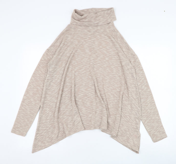 New Look Womens Beige Roll Neck  Polyester Pullover Jumper Size 12