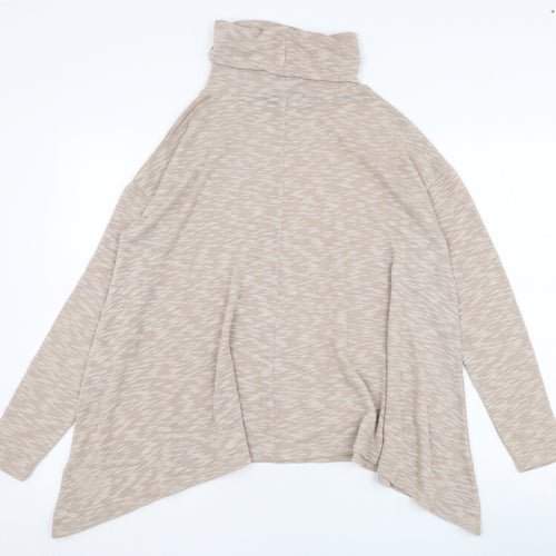 New Look Womens Beige Roll Neck  Polyester Pullover Jumper Size 12