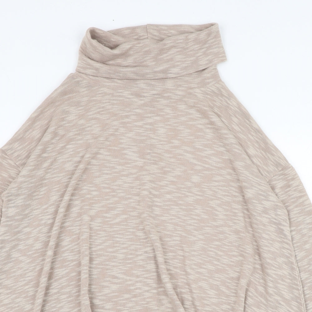 New Look Womens Beige Roll Neck  Polyester Pullover Jumper Size 12