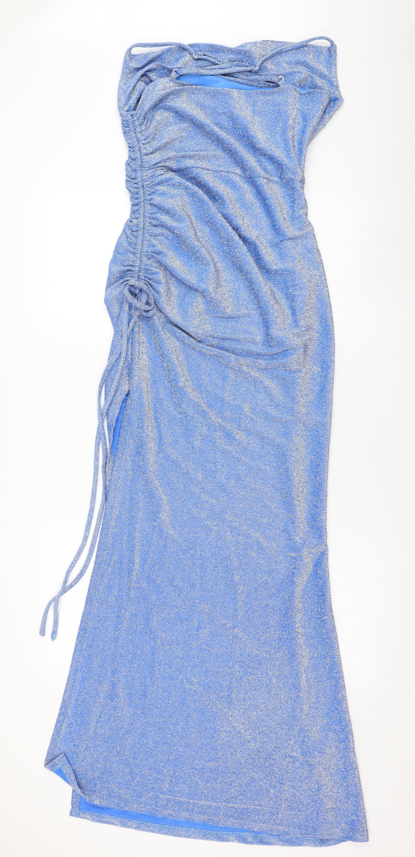 SheIn Womens Blue  Polyamide Maxi  Size 10  Square Neck Pullover