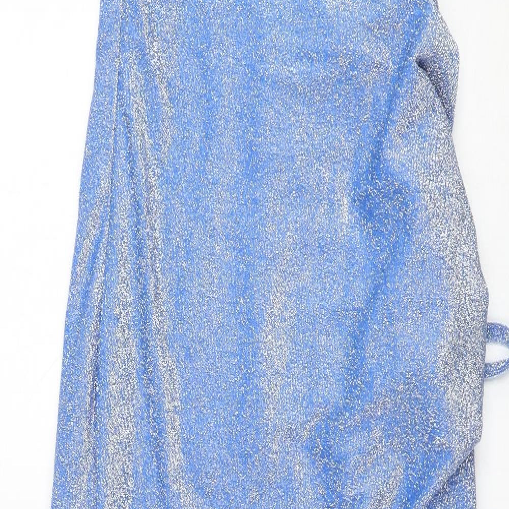 SheIn Womens Blue  Polyamide Maxi  Size 10  Square Neck Pullover