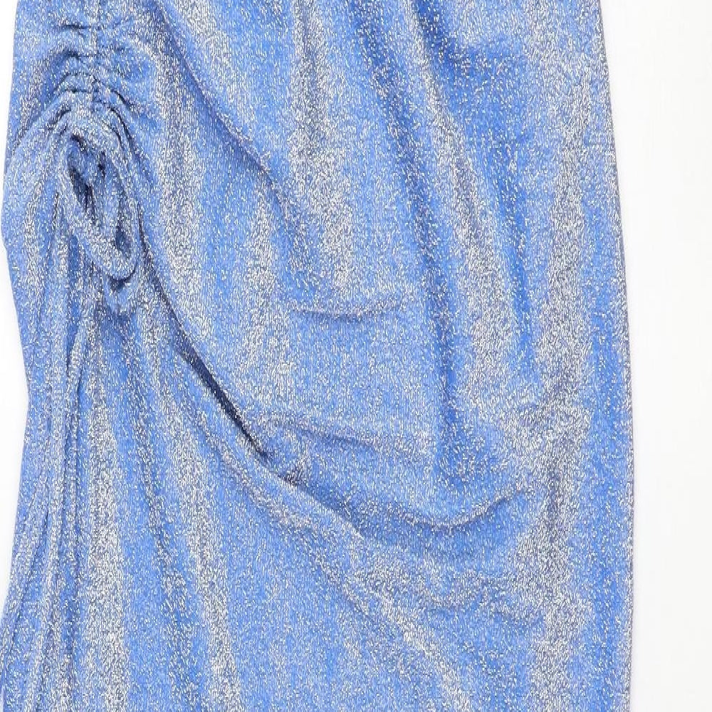 SheIn Womens Blue  Polyamide Maxi  Size 10  Square Neck Pullover