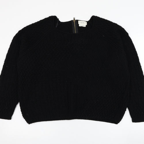 NEXT Womens Black Round Neck  Acrylic Pullover Jumper Size 18