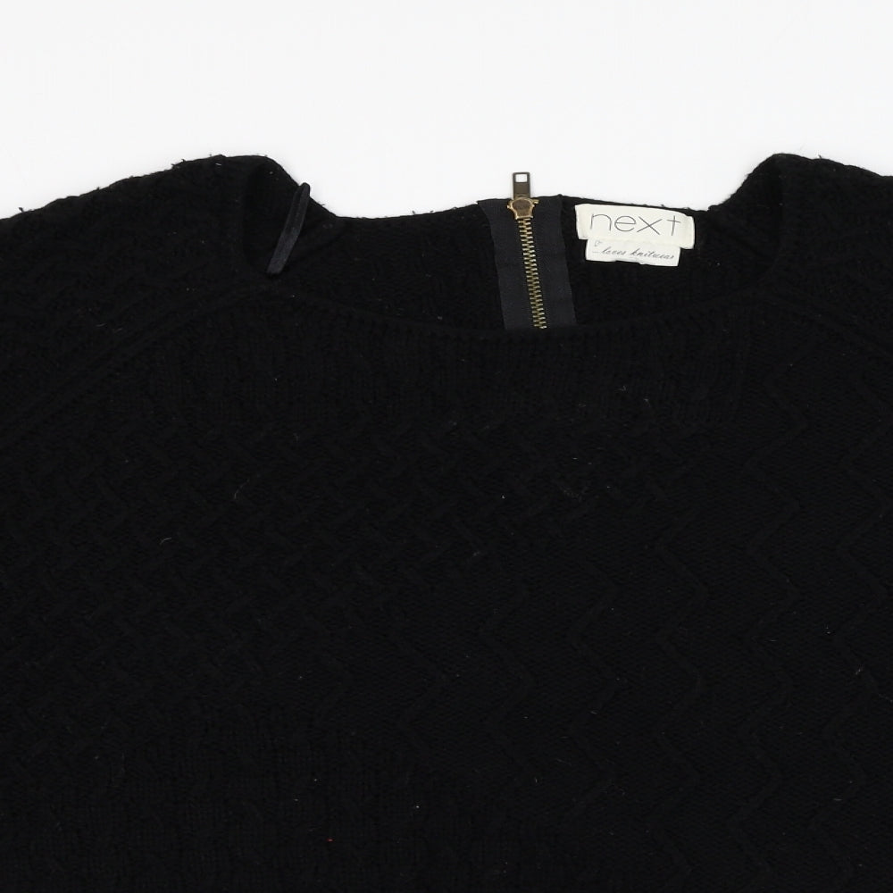 NEXT Womens Black Round Neck  Acrylic Pullover Jumper Size 18