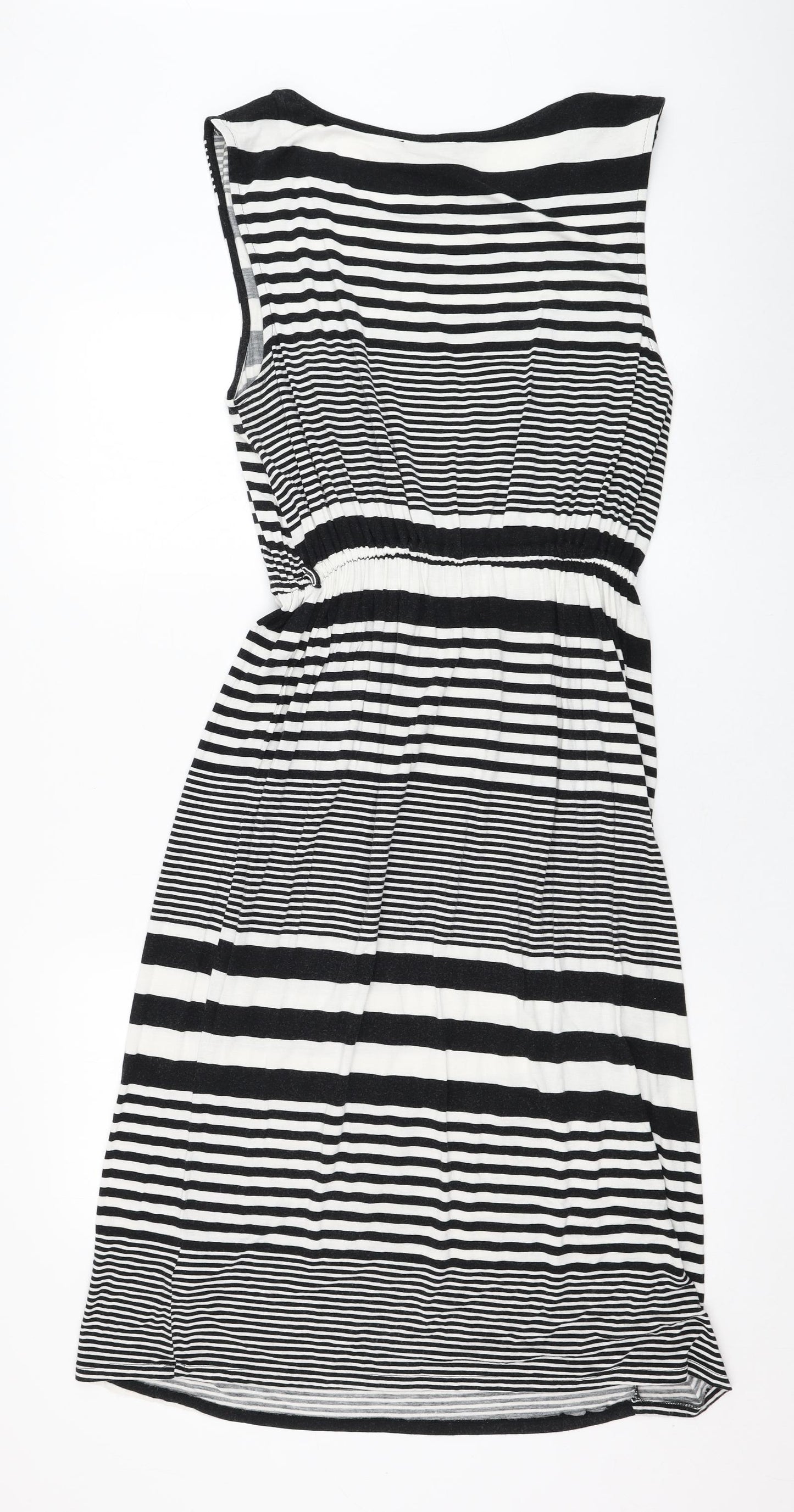 Atmosphere Womens White Striped Viscose Tank Dress  Size 16  Round Neck Pullover