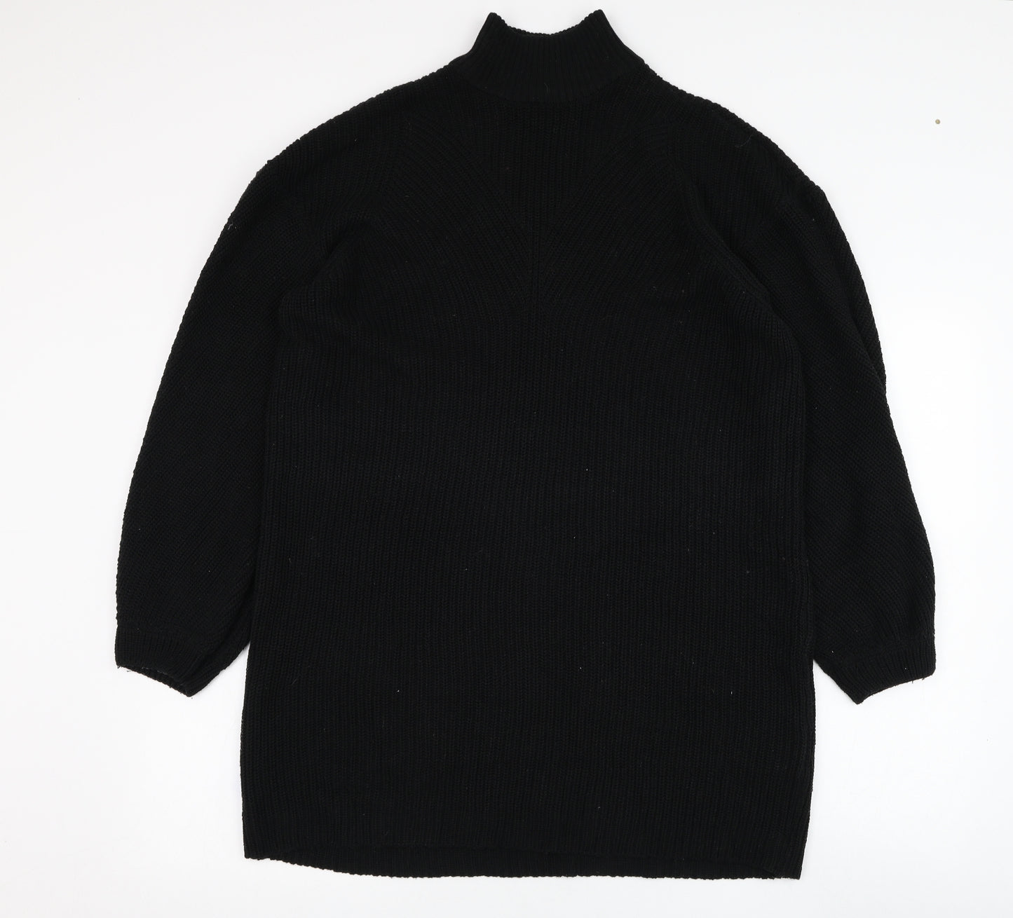 Noisy may Womens Black Round Neck  Acrylic Pullover Jumper Size L