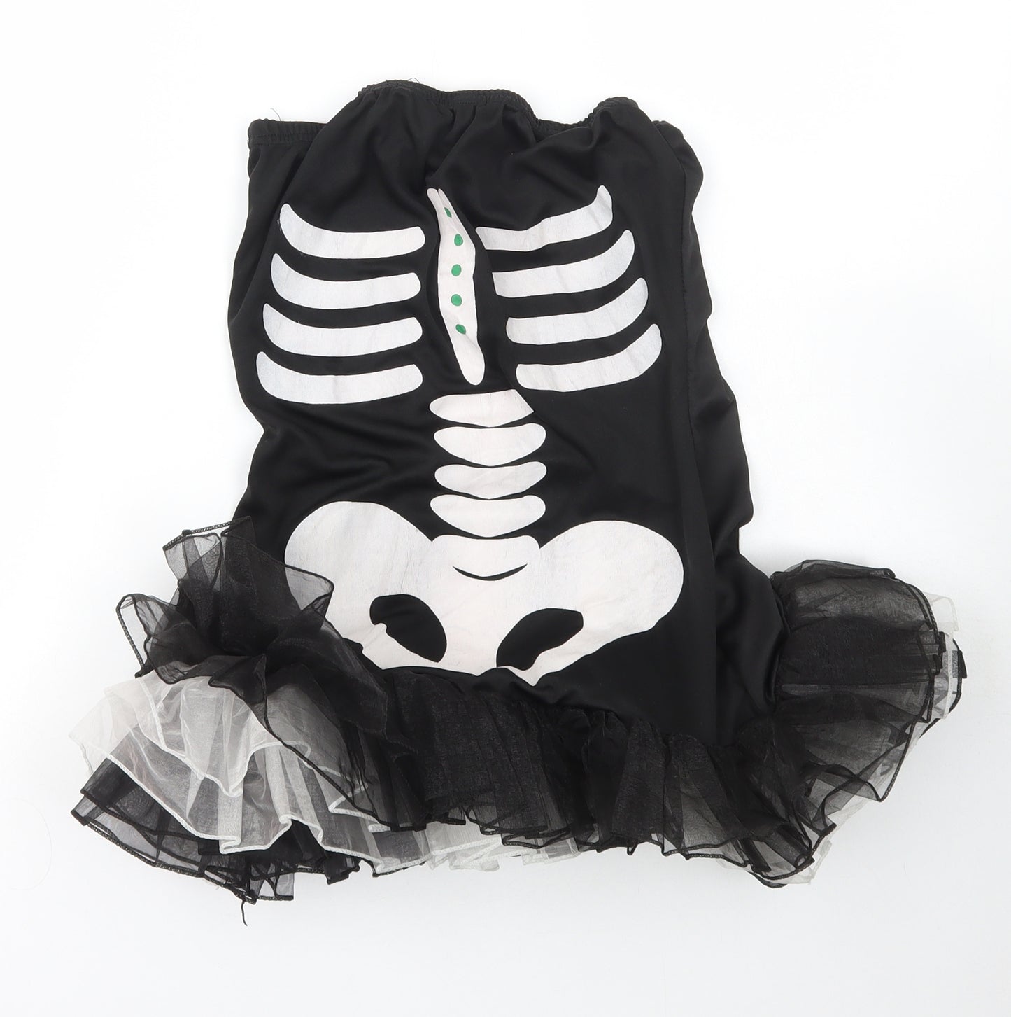 Smiffys Girls Black  Polyester Pencil Dress  Size M  Off the Shoulder Pullover - Halloween Skeleton tutu