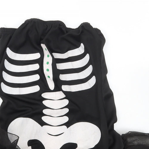 Smiffys Girls Black  Polyester Pencil Dress  Size M  Off the Shoulder Pullover - Halloween Skeleton tutu