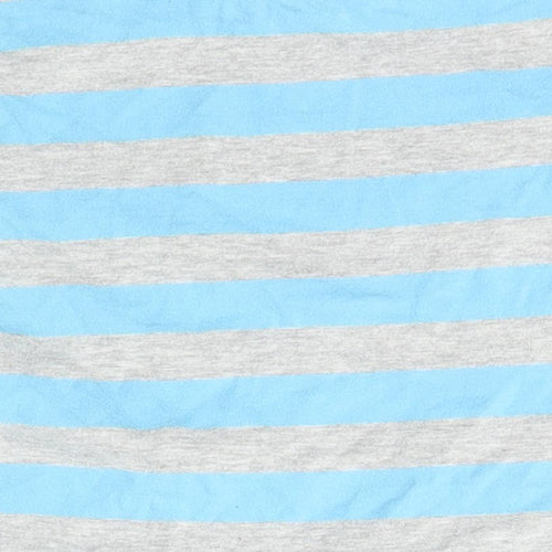 Matalan Boys Blue Striped Cotton Basic T-Shirt Size 9-12 Months Crew Neck Pullover - Dad Daddy