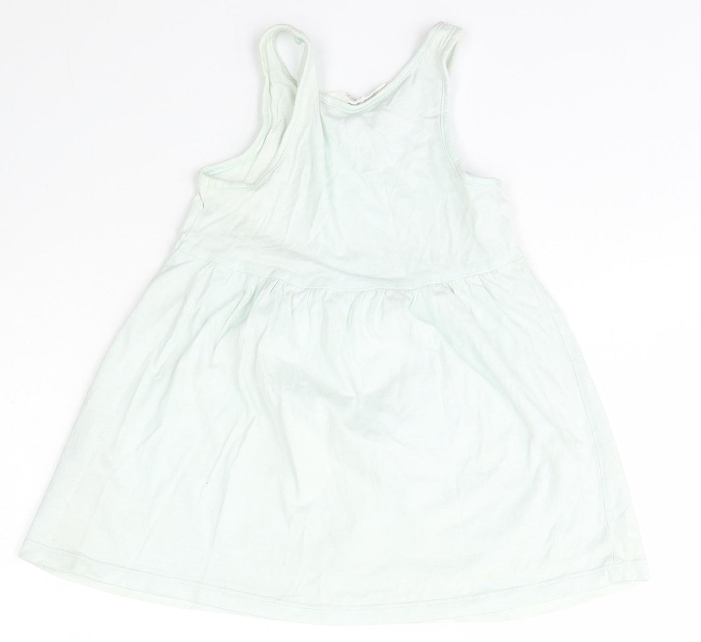 H&M Girls Green  Cotton A-Line  Size 2 Years  Scoop Neck Pullover - Unicorn