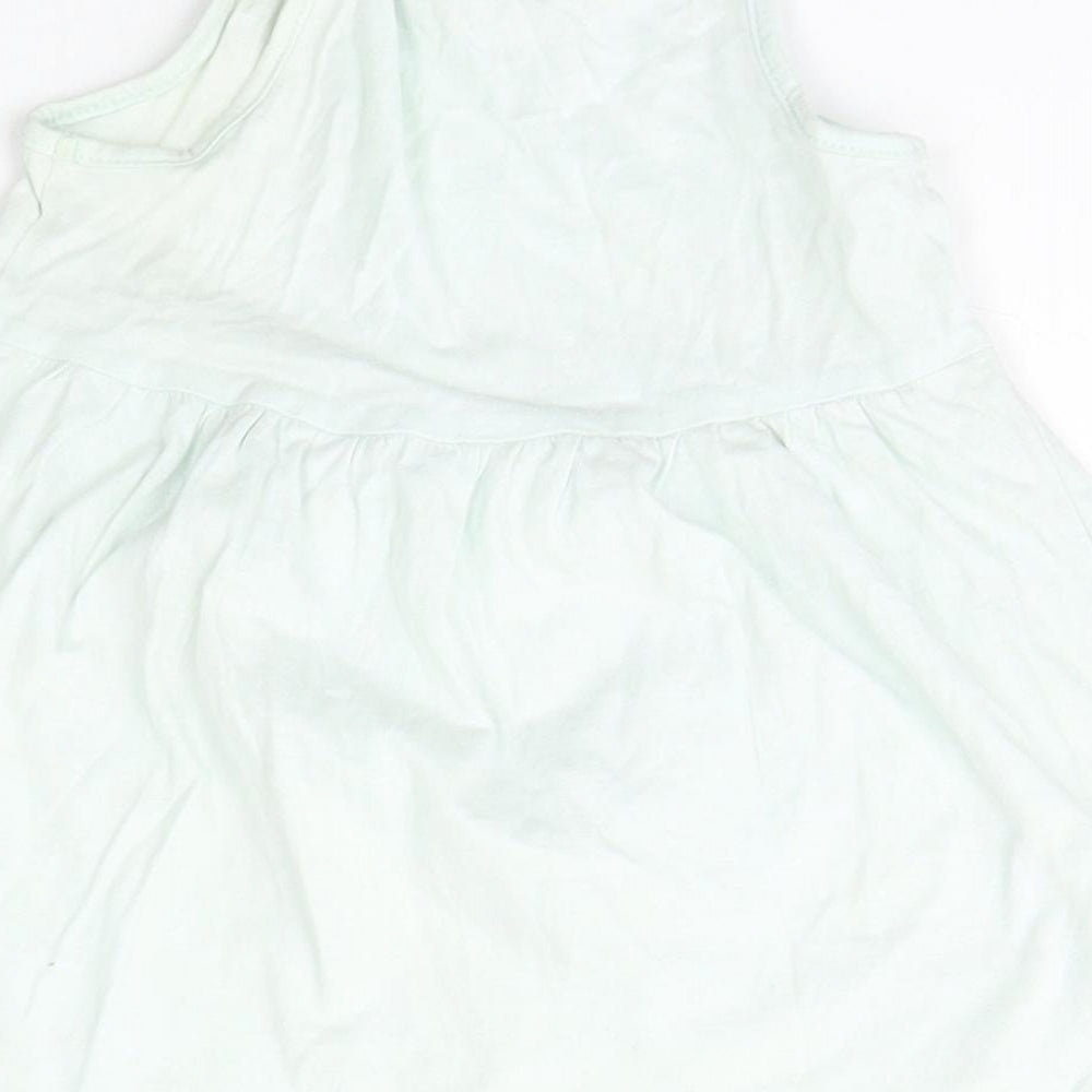 H&M Girls Green  Cotton A-Line  Size 2 Years  Scoop Neck Pullover - Unicorn