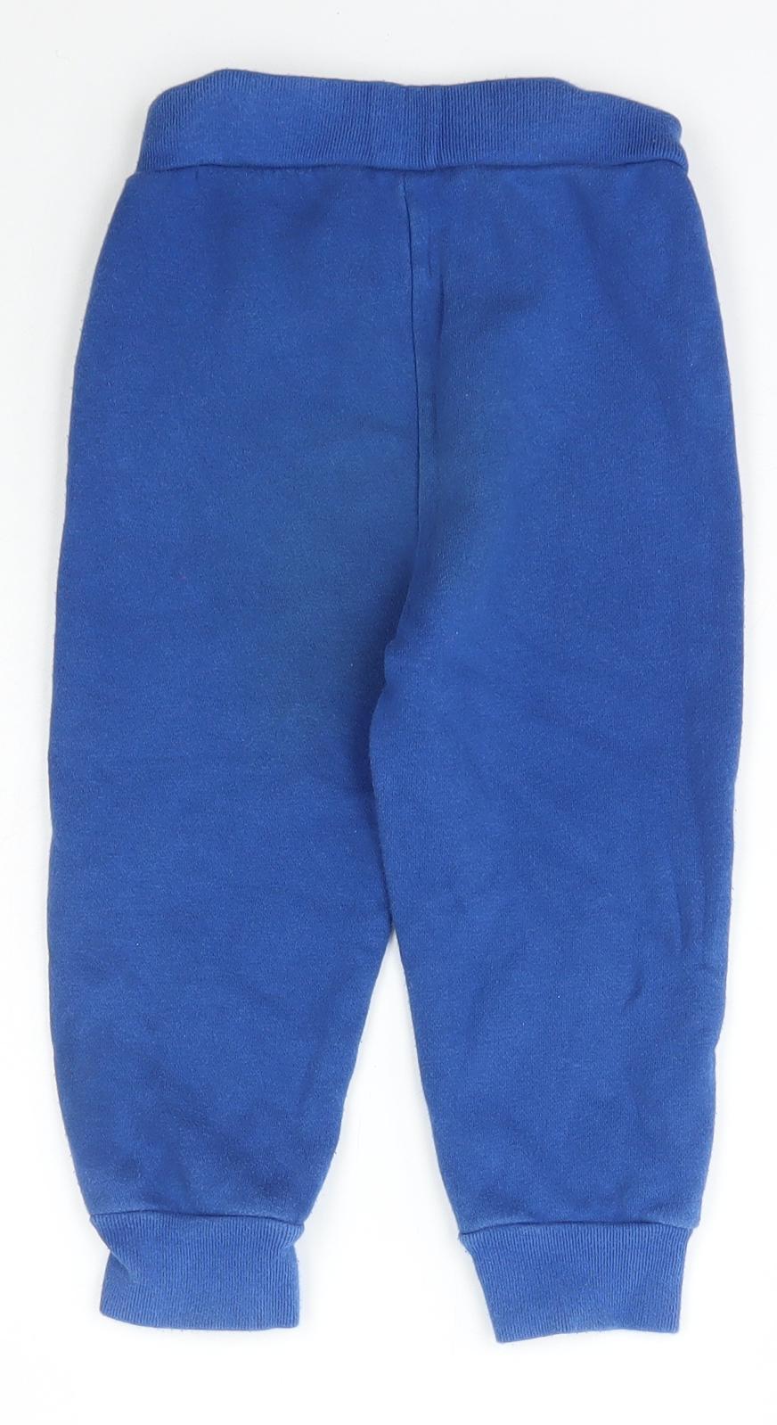 Gap Baby Boys Blue  Cotton Jogger Trousers Size 2 Years  Regular Tie