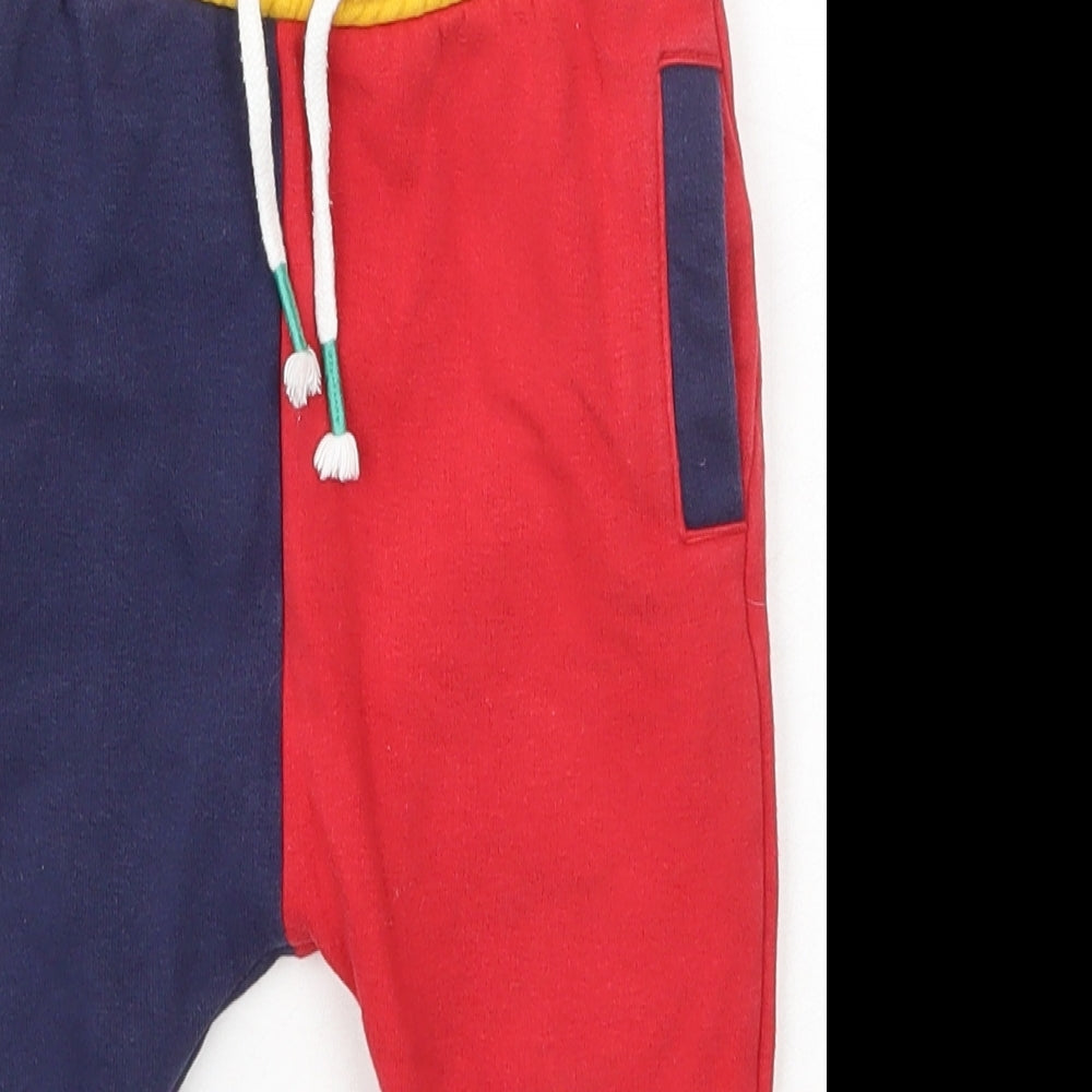 NEXT Girls Multicoloured Colourblock Cotton Jogger Trousers Size 2 Years  Regular Tie