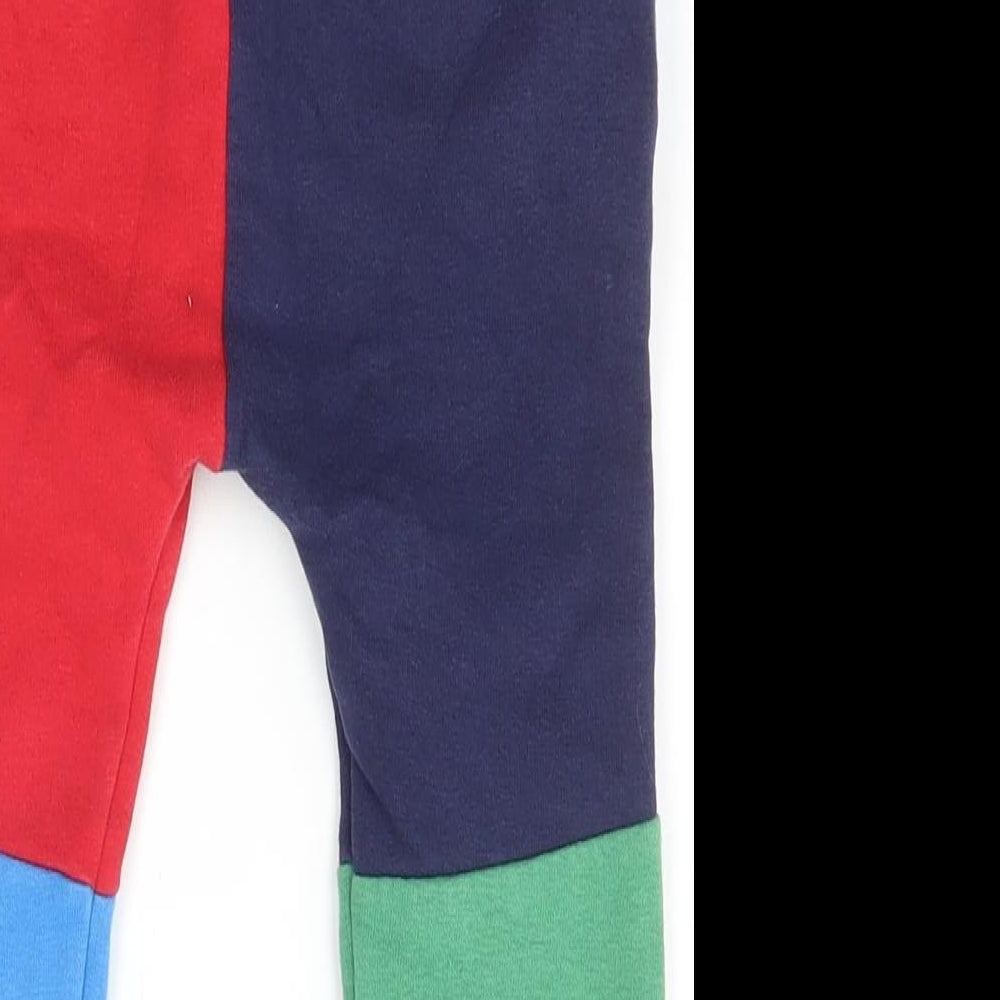 NEXT Girls Multicoloured Colourblock Cotton Jogger Trousers Size 2 Years  Regular Tie