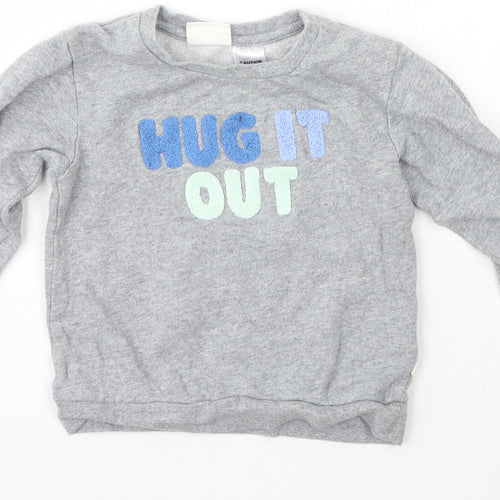 Peter Alexander Girls Grey Crew Neck  Cotton Pullover Jumper Size 2 Years  Pullover