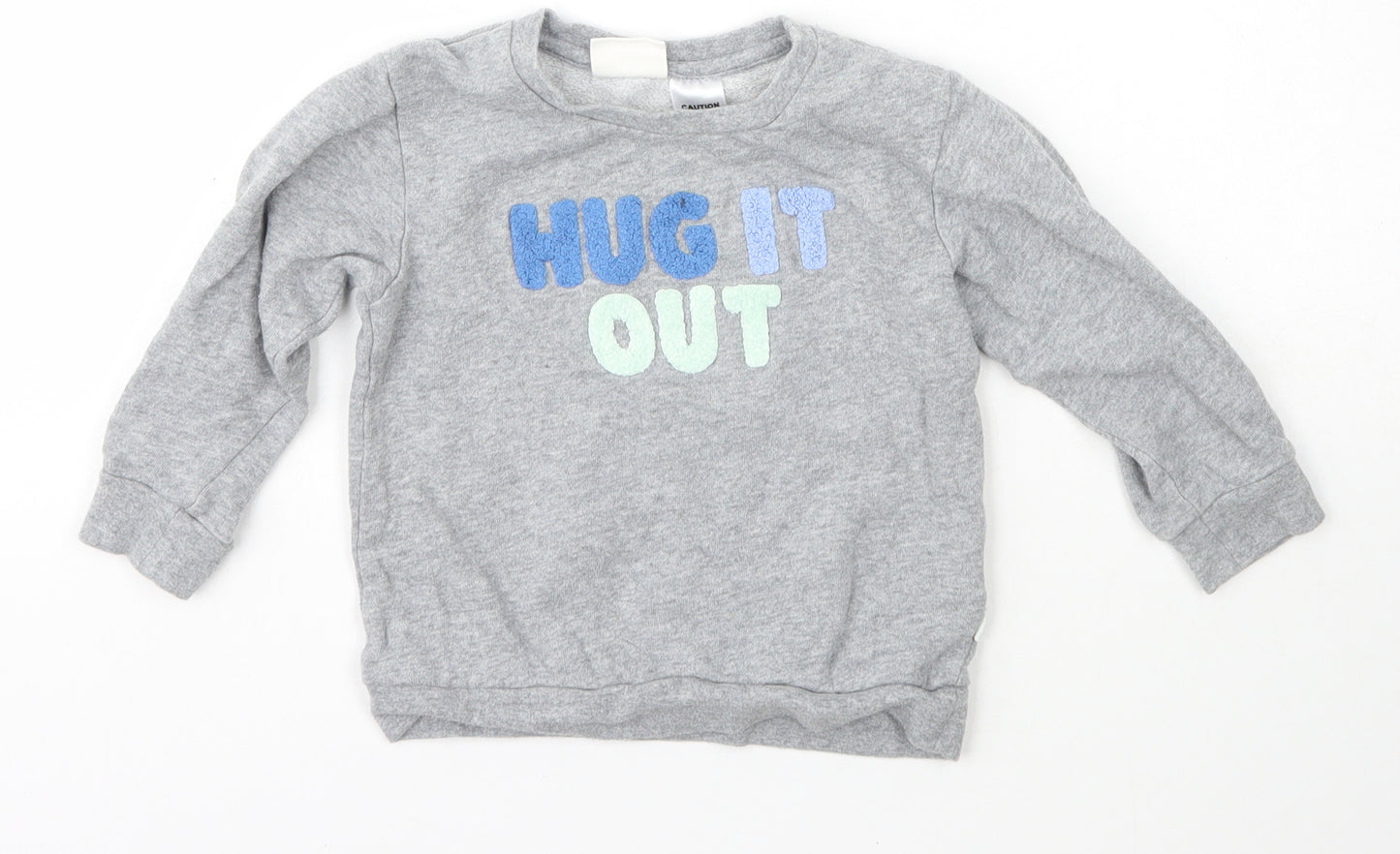 Peter Alexander Girls Grey Crew Neck  Cotton Pullover Jumper Size 2 Years  Pullover