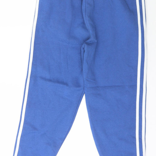 Varsity Team Players Mens Blue Striped Cotton Jogger Trousers Size L L25 in Regular Drawstring