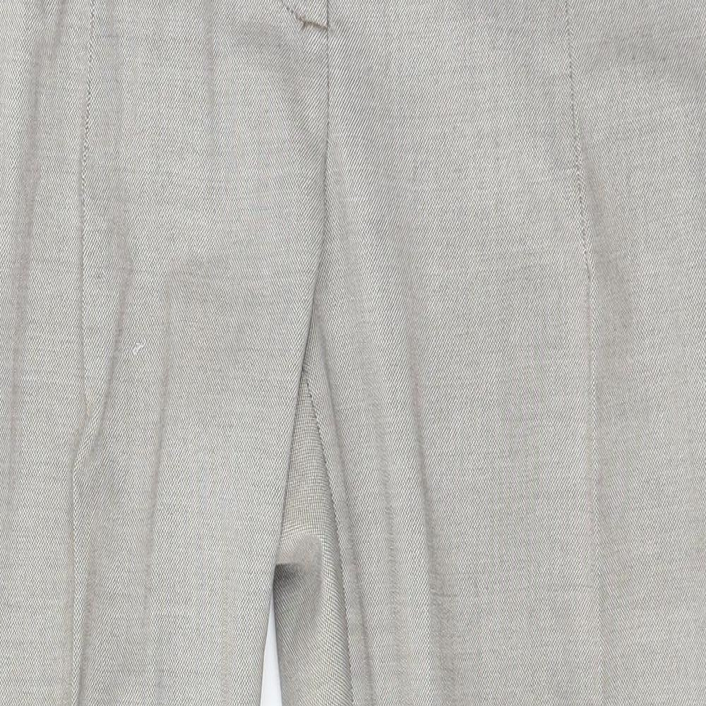 Zara Basics Womens Grey  Polyester Carrot Trousers Size XL L28 in Regular Hook & Eye
