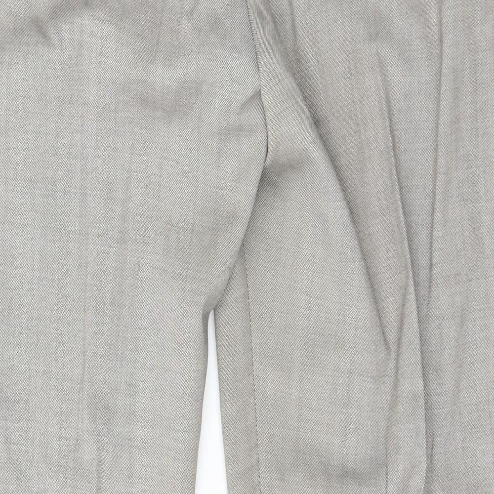 Zara Basics Womens Grey  Polyester Carrot Trousers Size XL L28 in Regular Hook & Eye